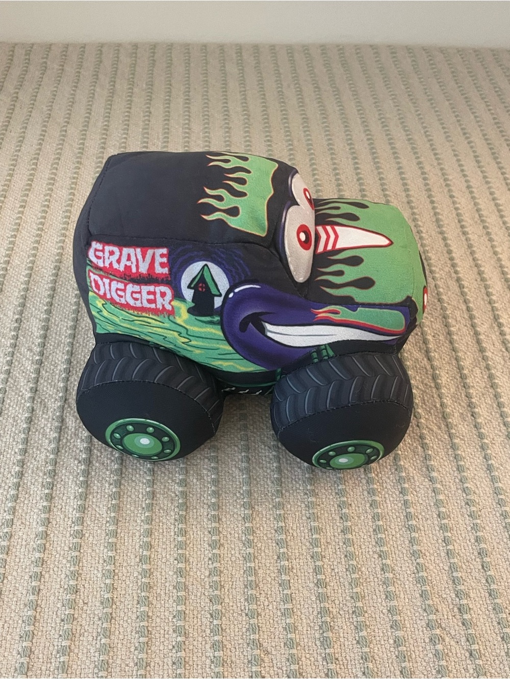 Grave Digger Plush Monster Jam Truck Toy - Green and Black